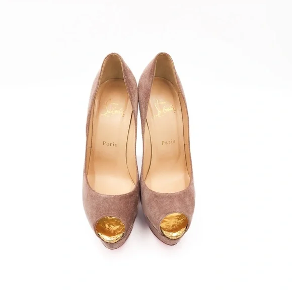 Christian Louboutin Babel Clou Spiked Platform Peep-Toe Pumps Heels EU 37.5 - Picture 4 of 9